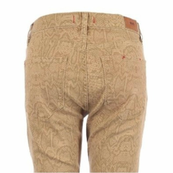 BDG Urban Outfitters Cigarette Tan Ankle Snakeskin Print Jeans Size 27 - Picture 6 of 10